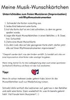Vorschau - Mal- und Bastelvorlagen - Musik-Wunschkärtchen für die rhythmische Improvisation - Seite 1