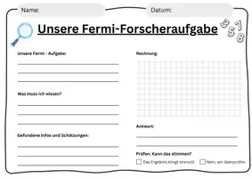 Vorschau - Arbeitsblätter - Fermi Aufgaben Vorlage für den Mathe Unterricht - Deckblatt