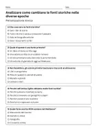 anteprima - Quiz - Quiz: Analizzare come cambiano le fonti storiche nelle diverse epoche - Pagina 1