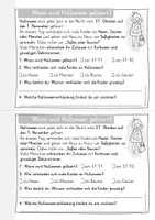 Vorschau - Arbeitsblätter - Was ist Halloween Deutsch Lesen Ethik Sachunterricht Klasse 2 3 4 5 Herbst Freiarbeit - Seite 3