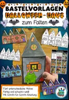 Vorschau - Mal- und Bastelvorlagen - Halloween-Haus zum Falten - Bastelvorlagen #spookysurprise - Deckblatt