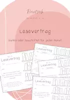 Vorschau - Arbeitsblätter - Deutsch - Lesevertrag / Lesepass - Deckblatt