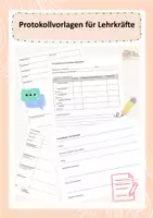 Vorschau - Anderer Materialtyp - Protokollvorlagen für Lehrkräfte - Deckblatt