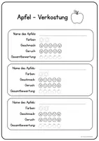 Vorschau - Arbeitsblätter - Verkostungsblatt verschiedene Apfelsorten - Seite 1