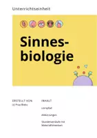Vorschau - Stundenentwürfe - Stundenverlaufspläne Unterrichtsreihe Sinnesbiologie Oberstufe Neurobiologie der Sinne - Seite 1
