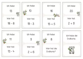 Vorschau - Aufgabenkarten - Lesespiel - Ich habe, Wer hat? Zahlenraum 20 - Seite 3