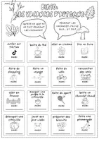 Vorschau - Arbeitsblätter - Bingo: Les vacances d'automne (druckerfreundliche Version) - Deckblatt