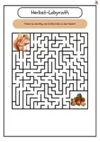 Vorschau - Mal- und Bastelvorlagen - Herbst-Labyrinth - Seite 1