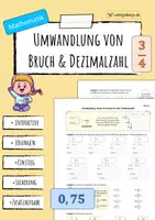 Vorschau - Arbeitsblätter - Brüche und Dezimalzahlen - Deckblatt
