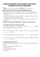 anteprima - Compiti in classe/Test - Distinguere tra rotazione e rivoluzione spiegando gli effetti osservabili - Pagina 1