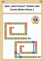 Vorschau - Spiele - Spiel „Hoch hinaus“ Station oder Zusatz Mathe Klasse 1 - Deckblatt