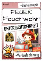 Vorschau - Unterrichtsreihen - Feuer Feuerwehr Unterrichtseinheit Klasse 1 - Deckblatt