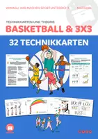 Vorschau - Stationenlernen - Basketball Technikkarte und Infotext - Deckblatt
