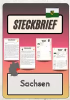 Vorschau - Arbeitsblätter - Steckbrief Sachsen - Infotext mit Vorlage + Lösungen - Deckblatt