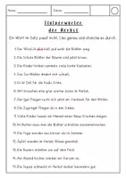 Vorschau - Arbeitsblätter - Stolperwörter Sätze lesen Herbst - Seite 1