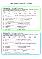 Vorschau - Arbeitsblätter - Simple Past Grammatiktest - Words and Grammar - 6. Klasse - Seite 1