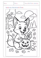 Vorschau - Mal- und Bastelvorlagen - Herbst Ausmalbilder - Fuchs Klasse - Seite 2