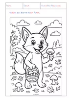 Vorschau - Mal- und Bastelvorlagen - Herbst Ausmalbilder - Fuchs Klasse - Seite 3