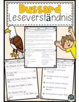 Vorschau - Arbeitsblätter - Der Bussard im Flug – Arbeitsblätter mit Lesetext & Lösungen - Deckblatt