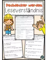 Vorschau - Arbeitsblätter - Alles über den Beruf Dachdecker – Arbeitsblätter mit Lesetraining & Lösungen - Deckblatt