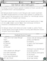 Vorschau - Arbeitsblätter - Alles über den Beruf des Metzgers – Arbeitsblätter mit Lesetraining & Lösungen - Seite 2