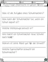 Vorschau - Arbeitsblätter - Alles über den Beruf des Schuhmachers Arbeitsblätter mit Lesetraining Lösungen - Seite 3