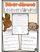 Vorschau - Arbeitsblätter - Biberdämme entdecken – Lesetraining mit Fragen und Lösungen - Deckblatt