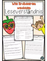 Vorschau - Arbeitsblätter - Wie Erdbeeren wachsen – Leseverständnis Arbeitsblätter mit Lösungen - Deckblatt