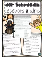 Vorschau - Arbeitsblätter - Alles über den Beruf der Schmiedin – Arbeitsblätter mit Lesetraining & Lösungen - Deckblatt