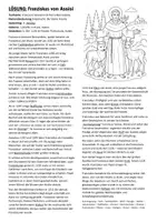 Vorschau - Arbeitsblätter - Franz von Assisi - Lückentext und Ausmalbild - Seite 2
