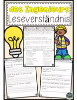 Vorschau - Arbeitsblätter - Alles über den Beruf des Ingenieurs – Arbeitsblätter mit Lesetraining & Lösungen - Deckblatt