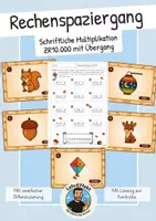 Vorschau - Arbeitsblätter - Rechenspaziergang Herbst - schriftliche Multiplikation ZR10000 - Deckblatt