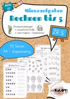Vorschau - Arbeitsblätter - Minusaufgaben, Zahlenraum 5, Mathe, 1. Klasse - Deckblatt