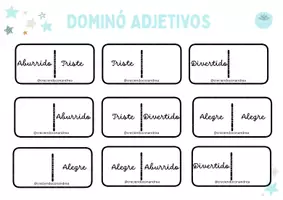 Vista previa - Manualidades / Dibujos para colorear - Dominó para trabajar los adjetivos de manera interactiva - Portada
