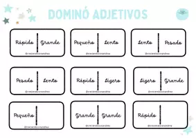 Vista previa - Manualidades / Dibujos para colorear - Dominó para trabajar los adjetivos de manera interactiva - página 1