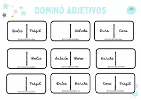 Vista previa - Manualidades / Dibujos para colorear - Dominó para trabajar los adjetivos de manera interactiva - página 2