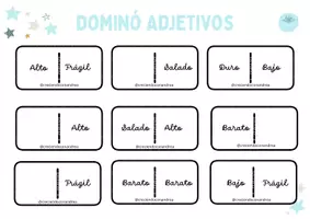 Vista previa - Manualidades / Dibujos para colorear - Dominó para trabajar los adjetivos de manera interactiva - página 3