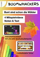 Vorschau - Arbeitsblätter - 🎬 Musik Bunt sind schon die Wälder Boomwhackers • 4 Mitspielvideos - Deckblatt