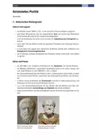 Vorschau - Arbeitsblätter - Aristoteles' Ansichten über Politik und Staatsform - Überblick zu seiner Politiká - Seite 1