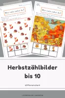 Vorschau - Arbeitsblätter - Zählen im Herbst | Klasse 1 | Differenziert | mit Lösungen - Deckblatt