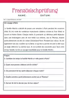 Vorschau - Arbeitsblätter - Beispielprüfung Französisch - Leseverstehen, Grammatik, Textproduktion, faites l´interprete - Seite 1