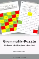 Vorschau - Arbeitsblätter - Zeitformen üben: Verben anmalen – Präsens, Präteritum, Perfekt - Deckblatt