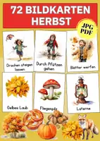 Vorschau - Bildkarten - 72 Herbst Bildkarten für Kita & Grundschule – Herbstmotive, Wortschatztraining und Gesprächsanlässe - Deckblatt