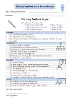 Vorschau - Arbeitsblätter - Giving Feedback (student feedback) - Deckblatt