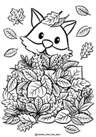 Vorschau - Stationenlernen - Ausmalbilder "Tiere in Laubhaufen" / Herbst - Seite 2