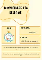 Vista previa - Unidades / Secuencias / Situaciones de Aprendizaje - MAGNITUDEAK eta NEURRIA - página 1
