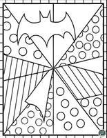 Vorschau - Mal- und Bastelvorlagen - Fledermaus im Pop Art Stil – Ausmalbilder für Kinder - Seite 3
