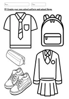 Vorschau - Arbeitsblätter - School Uniform - Words and Drawing - Seite 3