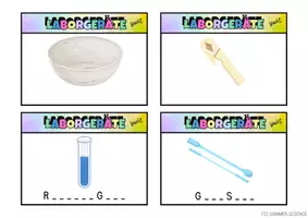 Vorschau - Spiele - Laborgeräte Unterricht Chemie – Lernkarten differenziert (2 Niveaustufen) - Seite 3