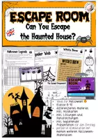 Vorschau - Arbeitsblätter - Escape Room Halloween 8-10 Englisch Sek I Haunted House - Deckblatt
